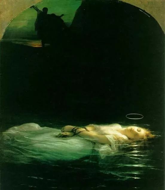 Ofelia, la joven mártir, Paul Delaroche, 1853