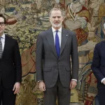Carlos Cuerpo y Arcadi España prometen sus cargos de vicepresidente y ministro ante el Rey