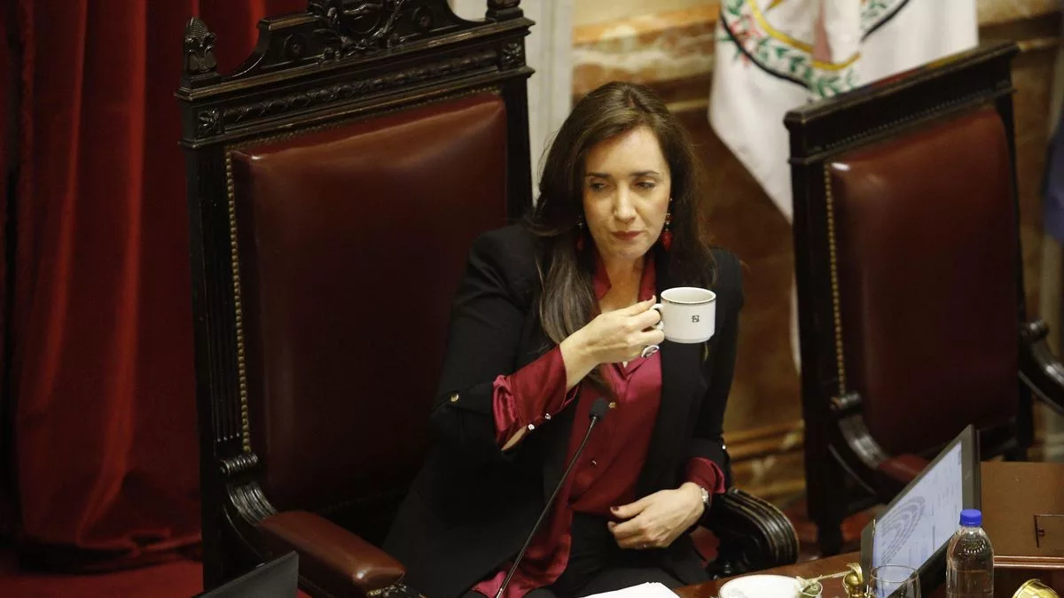 Victoria Villarruel en una de las últimas sesiones en el Senado.