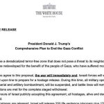 Estos son los 20 puntos del plan de Trump para Gaza