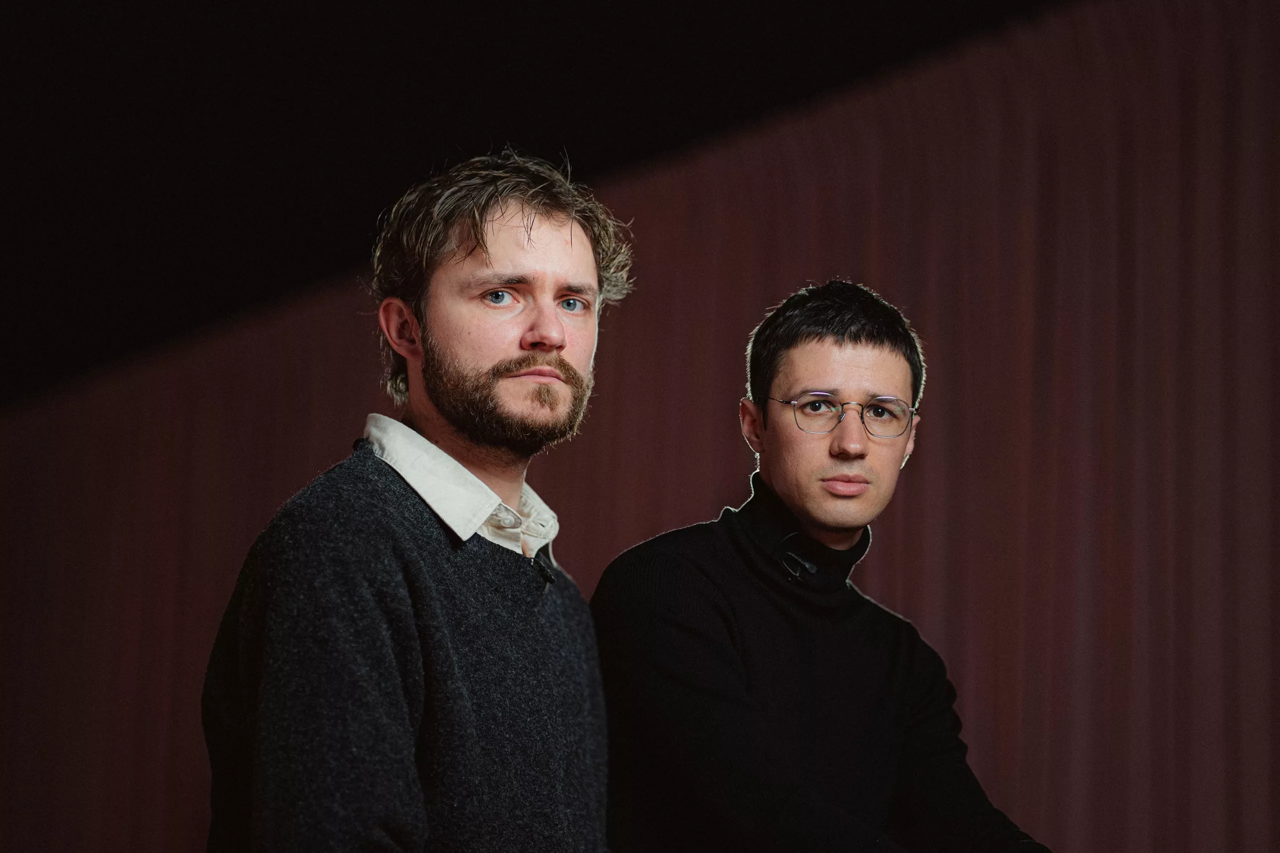 Los artistas ucranios Roman Khimei y Yarema Malashchuk.