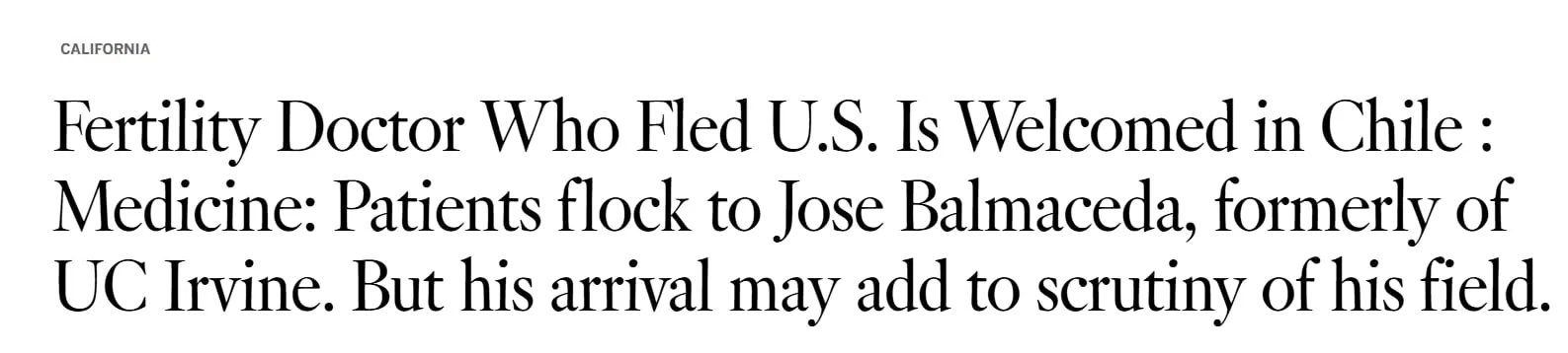 Pese a la causa en Estados Unidos, José Balmaceda Riera pudo establecer su propia clínica en Chile (Foto: Los Ángeles Time)