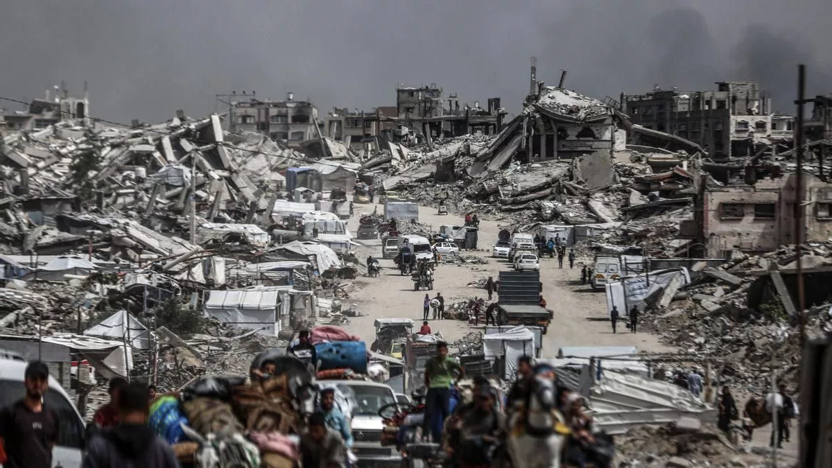 Buena parte de la Franja de Gaza ha quedado arrasada por el genocidio israelí