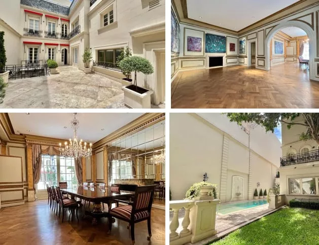 La casa donde vivió el conde y que se encuentra a la venta es una residencia de estilo francés completamente reciclada, con mármoles Portoro y Calacatta Oro, roble de Eslavonia, molduras doradas restauradas por artesanos del Teatro Colón, jardín diseñado por Horacio Wilder Larrea y pileta climatizada con desborde infinito