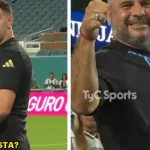 Video: un hincha le pidió la camiseta desde la tribuna y Dibu se la mandó