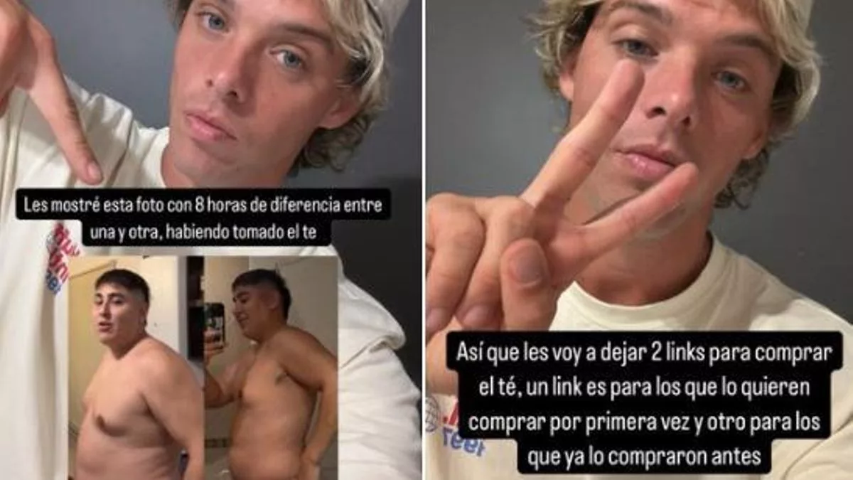 Maratea prometió que, tras ingerir un té, se puede bajar considerablemente de peso en tan solo 8 horas. El influencer es conocido por recomendar todo tipo de suplementos.