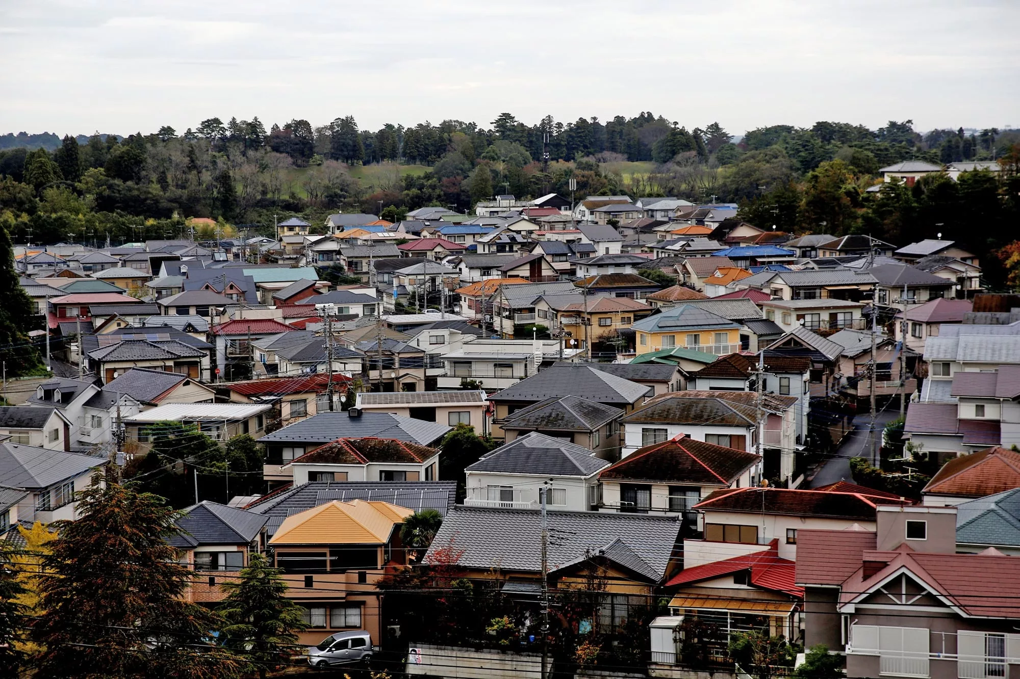 Casas en el distrito de Sennari en Sakura, Prefectura de Chiba, Japón