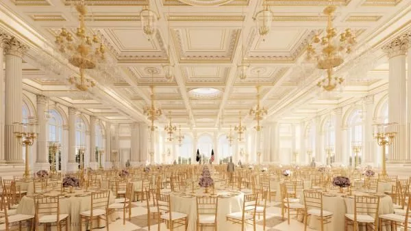 Recreación del nuevo salón de Trump en la Casa Blanca.