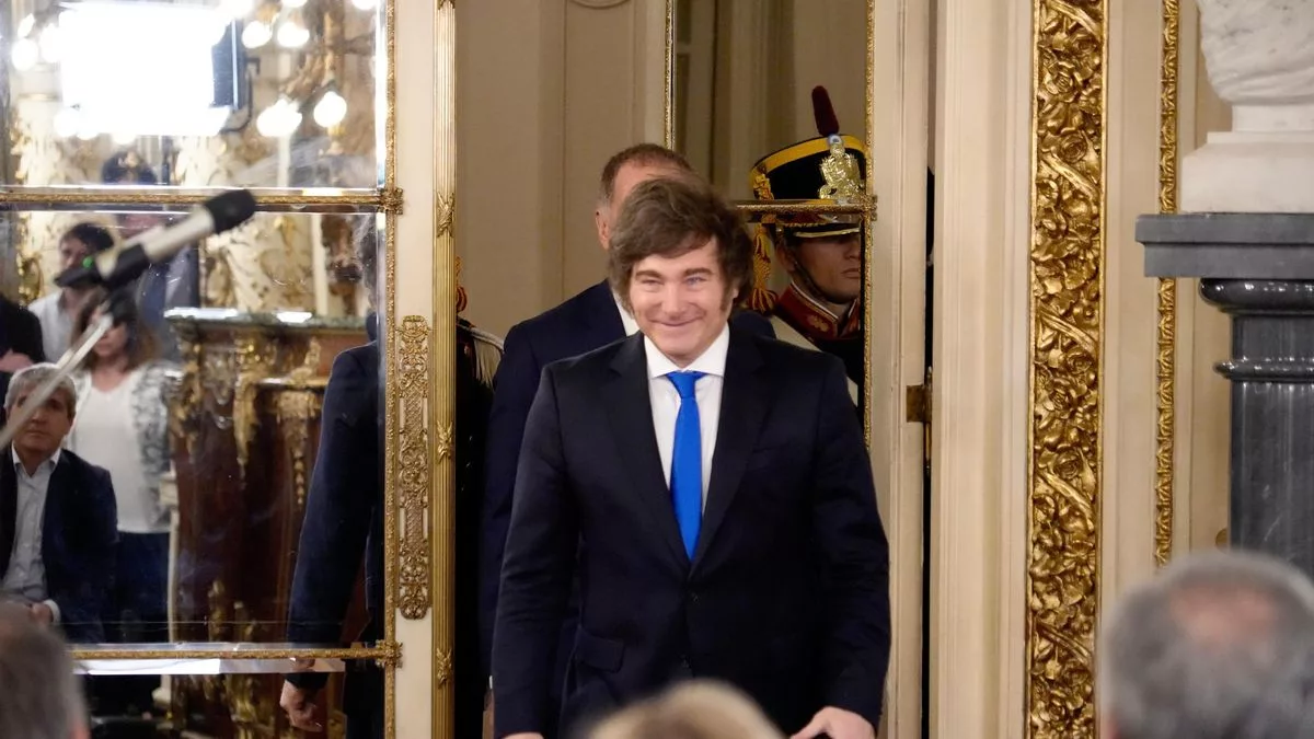 Javier Milei en la jura de Diego Santilli como ministro del Interior.