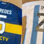 Materazzi lució las camisetas firmadas de Paredes en Boca y de Dybala en la Selección