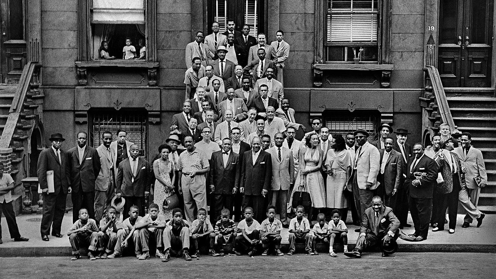 La imagen 'A great day in Harlem' de Art Kane con la que retrató a más de 50 artistas de jazz.