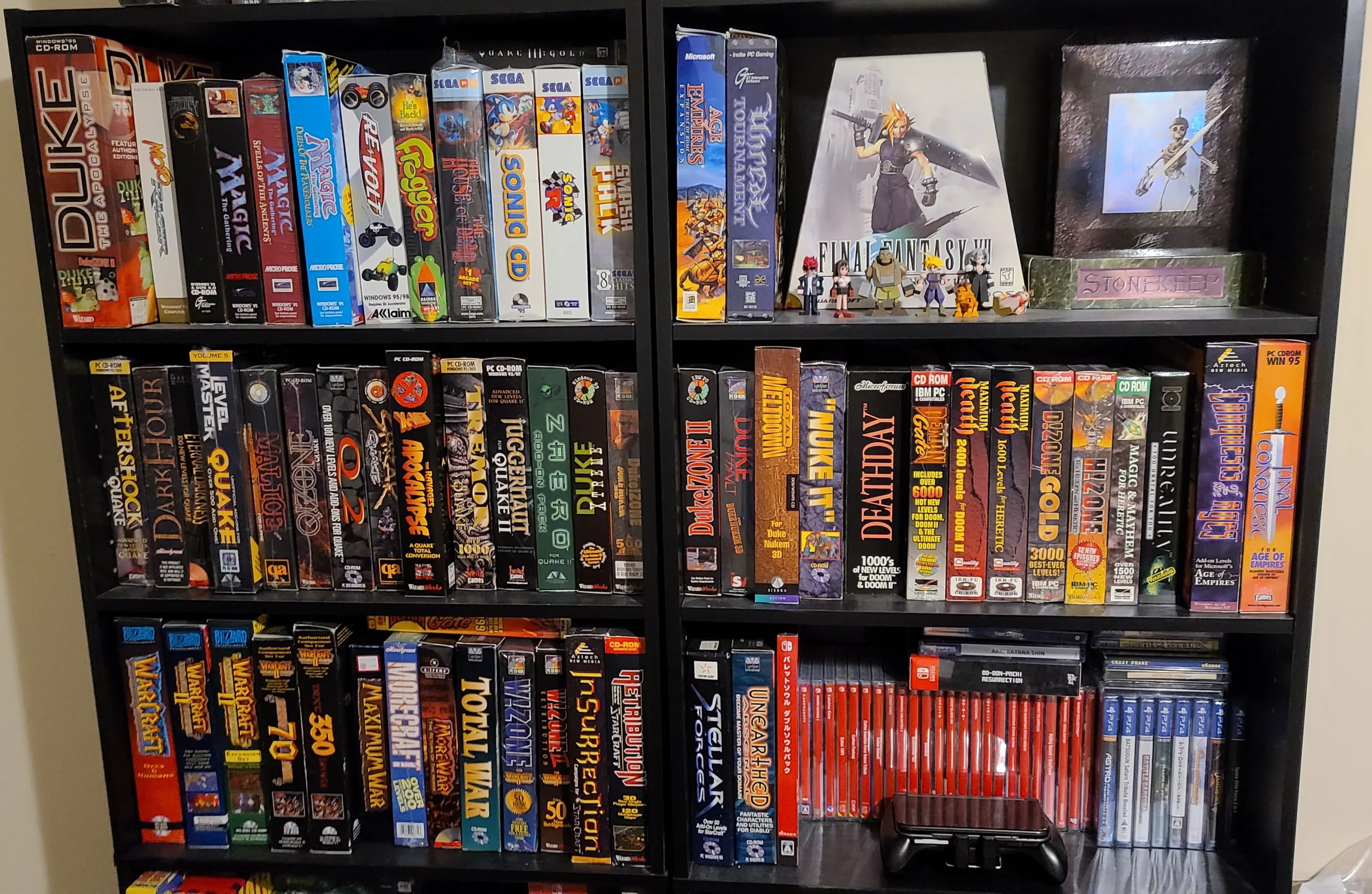 Varias viejas cajas de juegos de la colección privada de un usuario de Reddit.