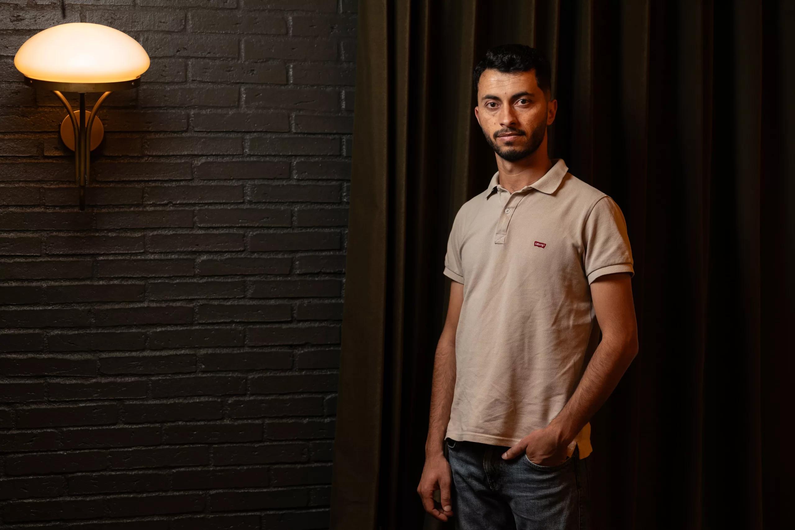 El cineasta palestino Basel Adra, este miércoles en un hotel madrileño.