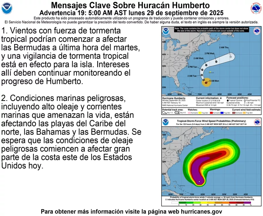 Los especialistas advirtieron sobre los efectos de Humberto en las costas de Florida