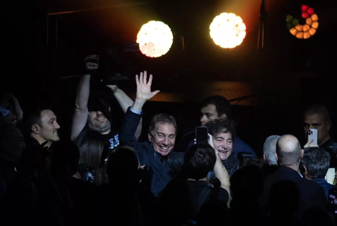 Acto de Javier Milei en el Movistar Arena junto a Diego Santilli