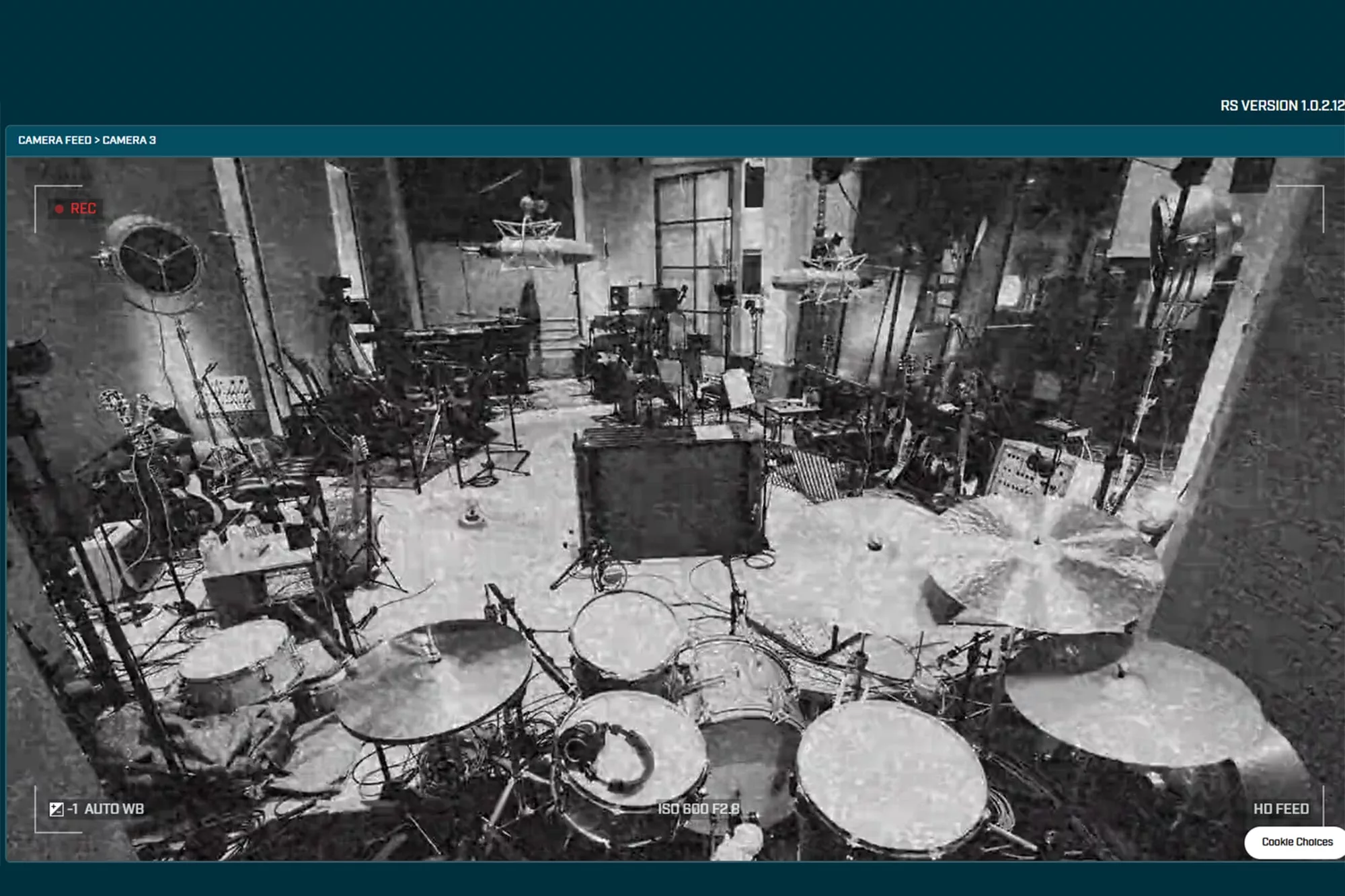 Toma de la cámara de seguridad del estudio donde grabaron los Rolling Stones