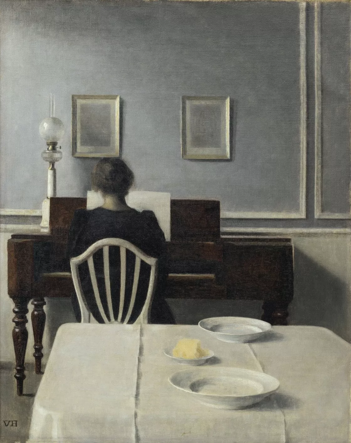 'Interior con mujer al piano, Strandgade 30', de Vilhelm Hammershøi  (1901).