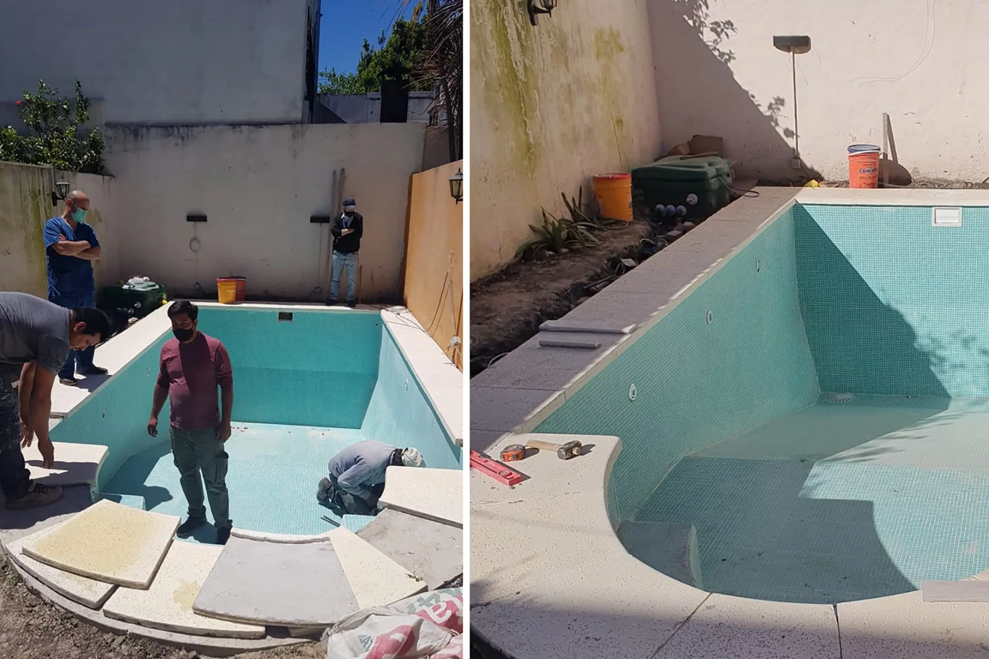 El momento de la construcción de una pileta de natación