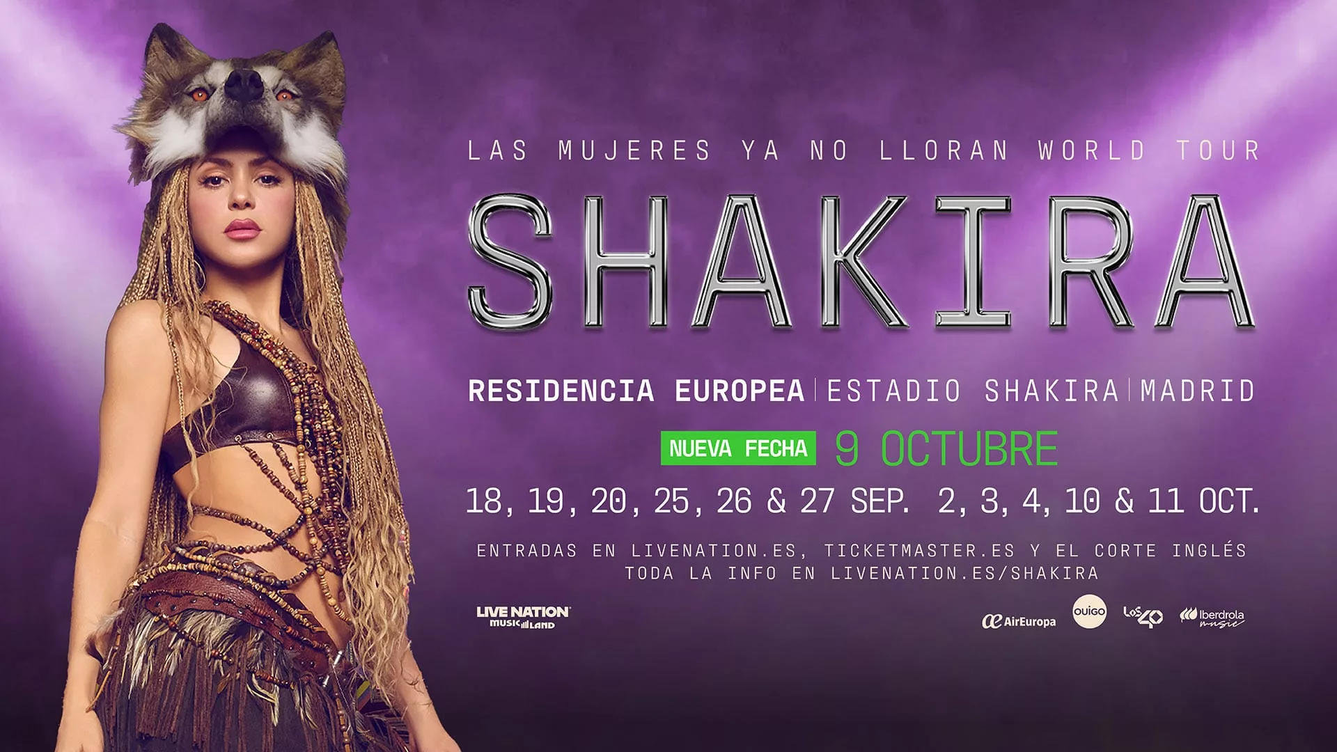 El cartel de la última fecha anunciada por Shakira. 