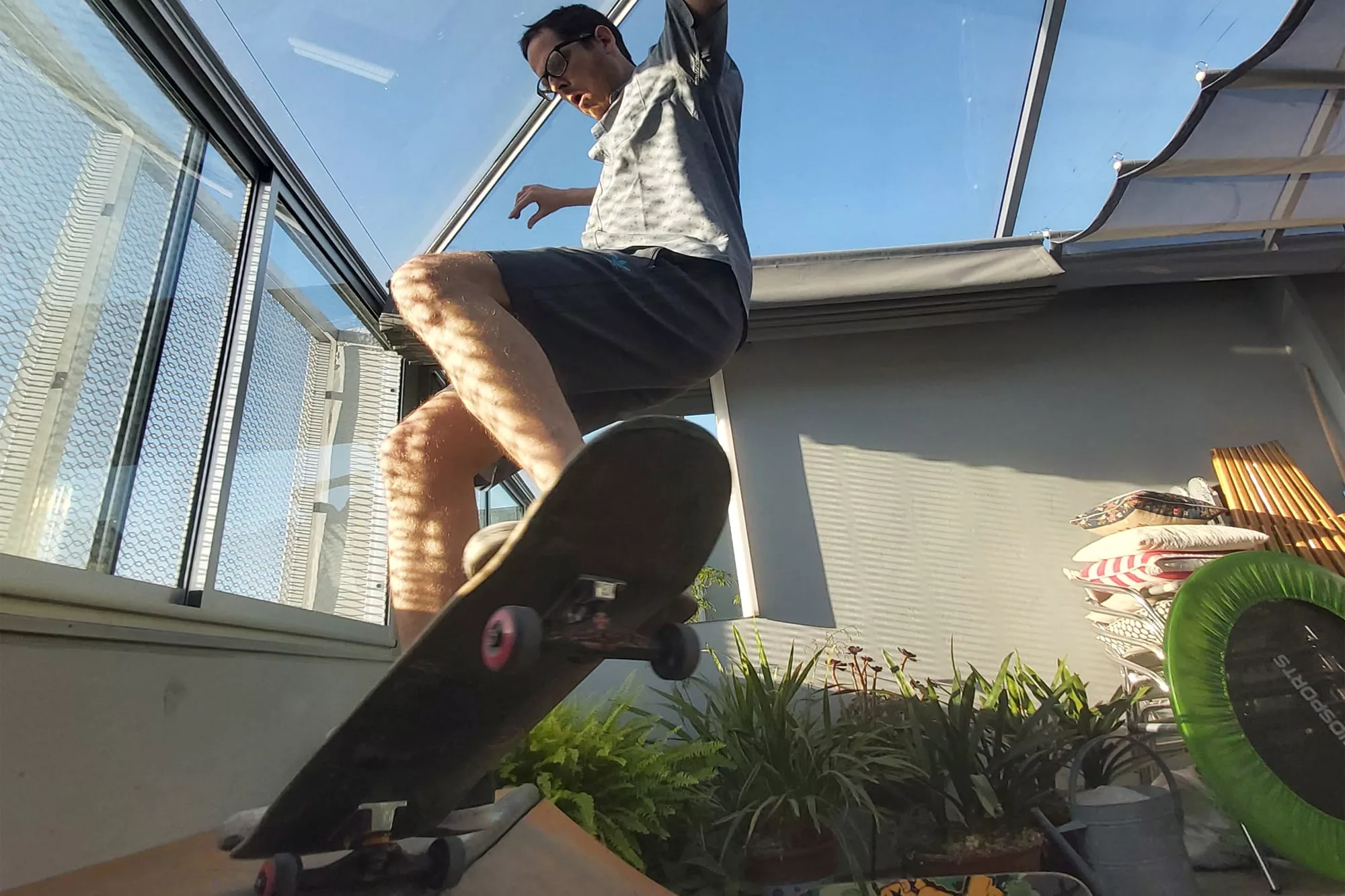 Para intrépidos: una rampa en una terraza cerrada en un departamento de Almagro