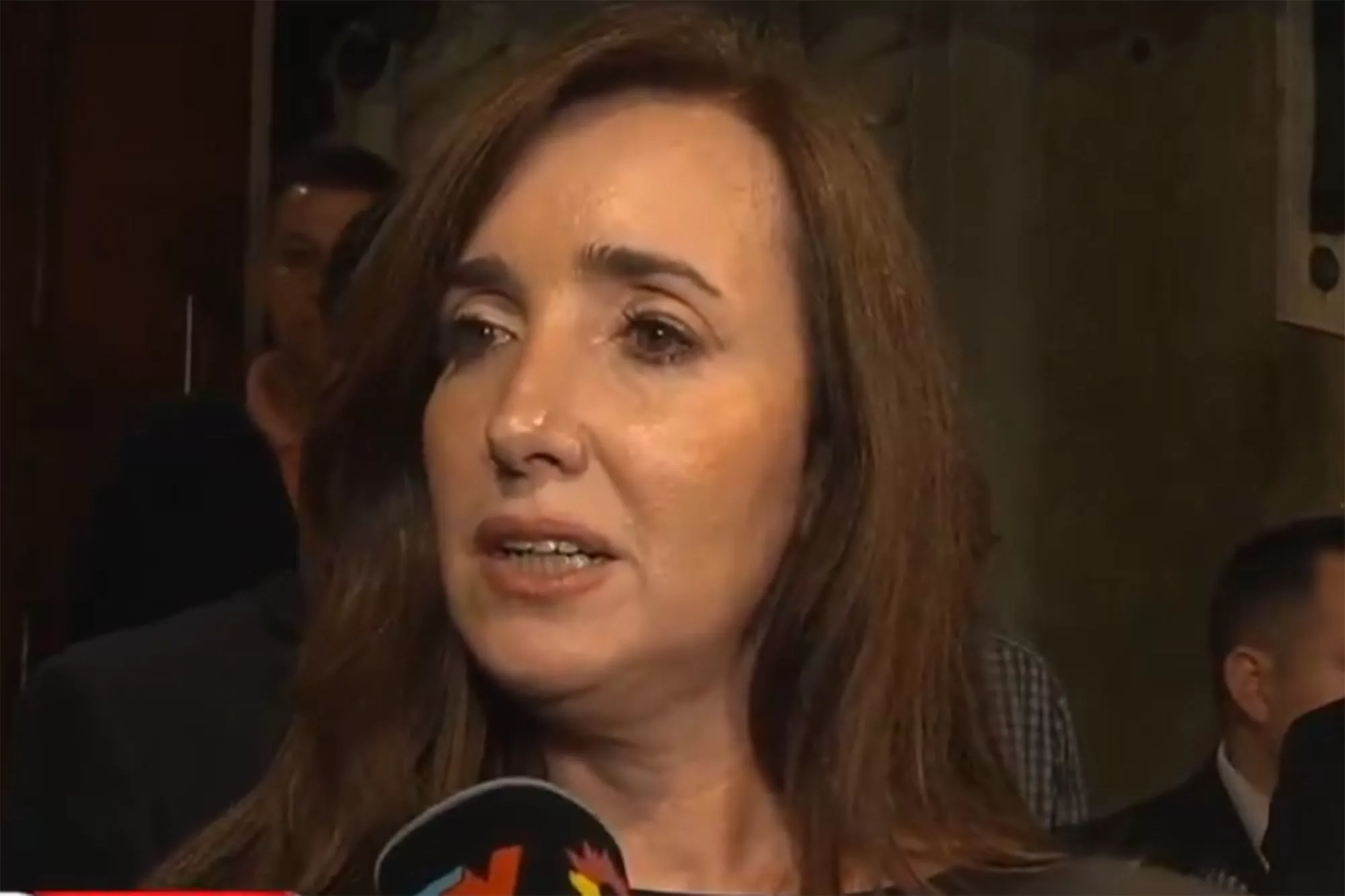 Victoria Villarruel habló a las afueras de la Basílica María Auxiliadora y San Carlos en Almagro