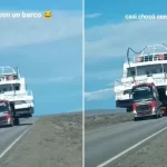 Un catamarán apareció en plena ruta 40 y sorprendió a los automovilistas de la Patagonia