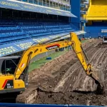 La impactante imagen de la Bombonera en obra, entre excavadoras y tractores