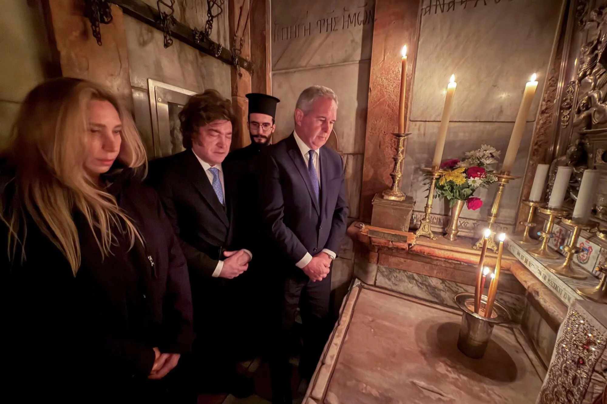 Javier Milei rindió homenaje al papa Francisco en el Santo Sepulcro de Israel