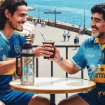 Con Cavani y Maradona: el saludo especial del Napoli por el día del hincha de Boca