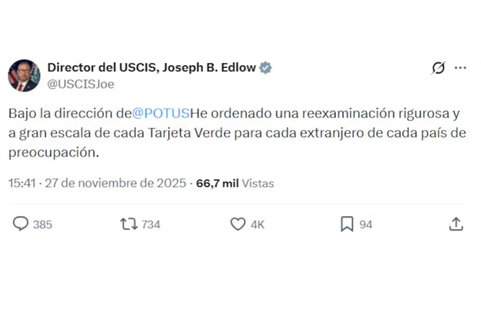 El Uscis no ha especificado mayores detalles sobre la revisión de la green card