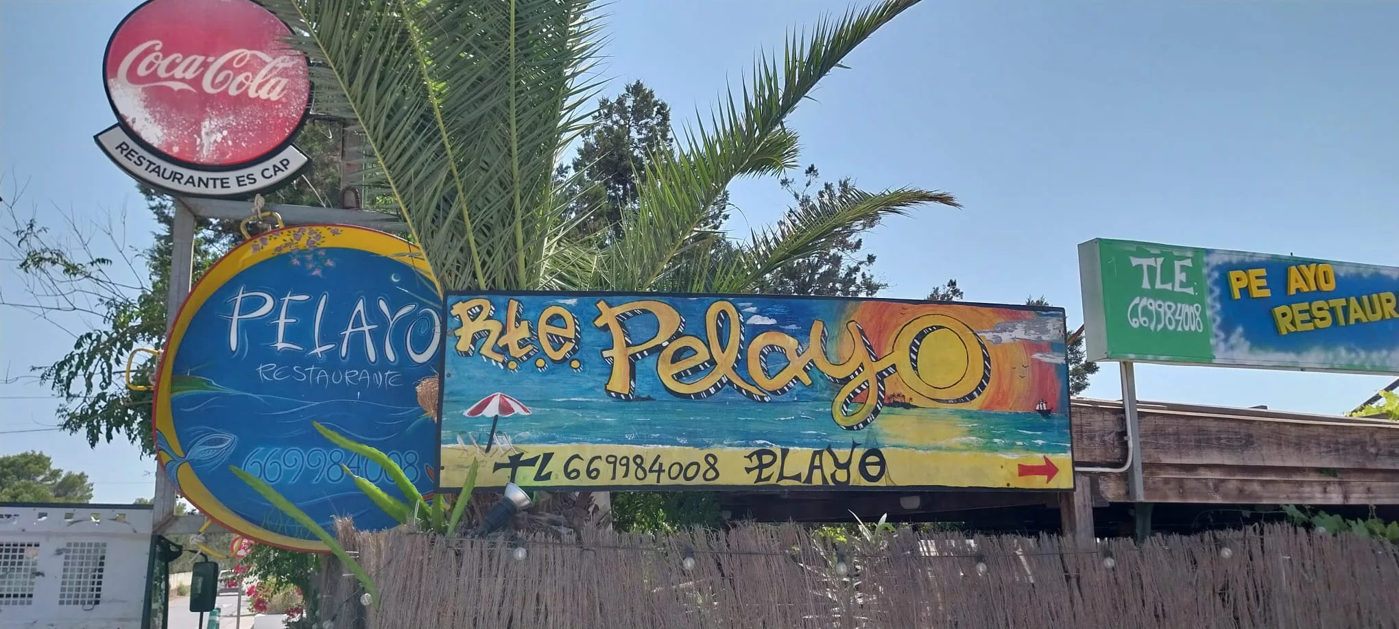 El cartel indicador del restaurante Pelayo en su nueva localización en Es Cap.