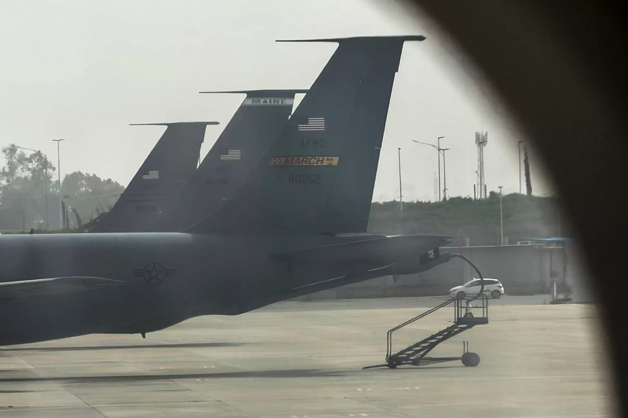 Aviones de combate de la US Air Force en el aeropuerto internacional Ben Gurion, de Tel Aviv