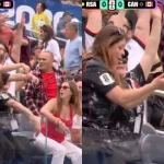 Video: a una mujer se le cayó el celular en Sudáfrica – Canadá ¡mientras hacía la ola!