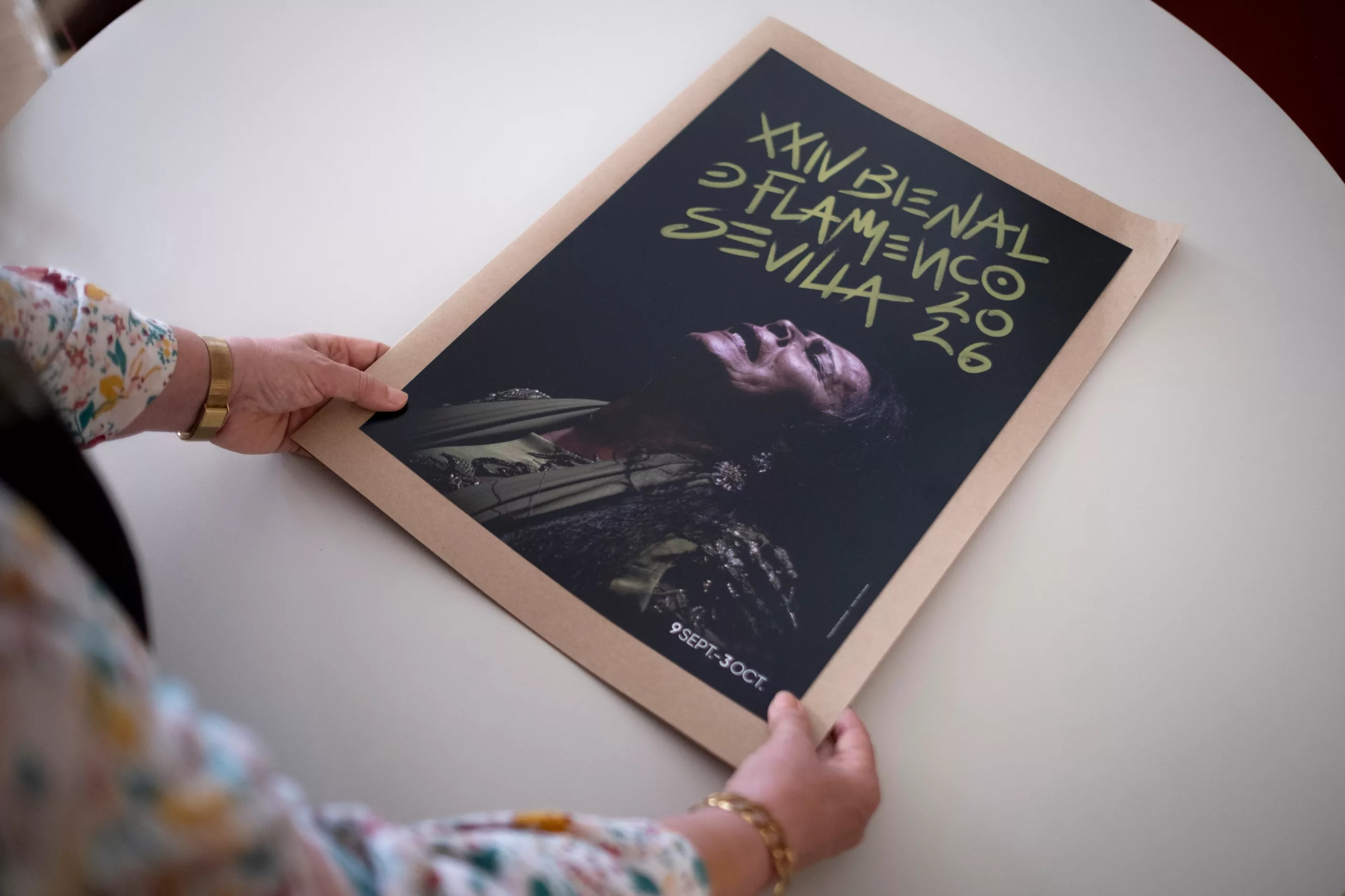 Imagen de Aurora Vargas, fotografiada por Emilio Morenatti, en el cartel de la Bienal de Flamenco de Sevilla.