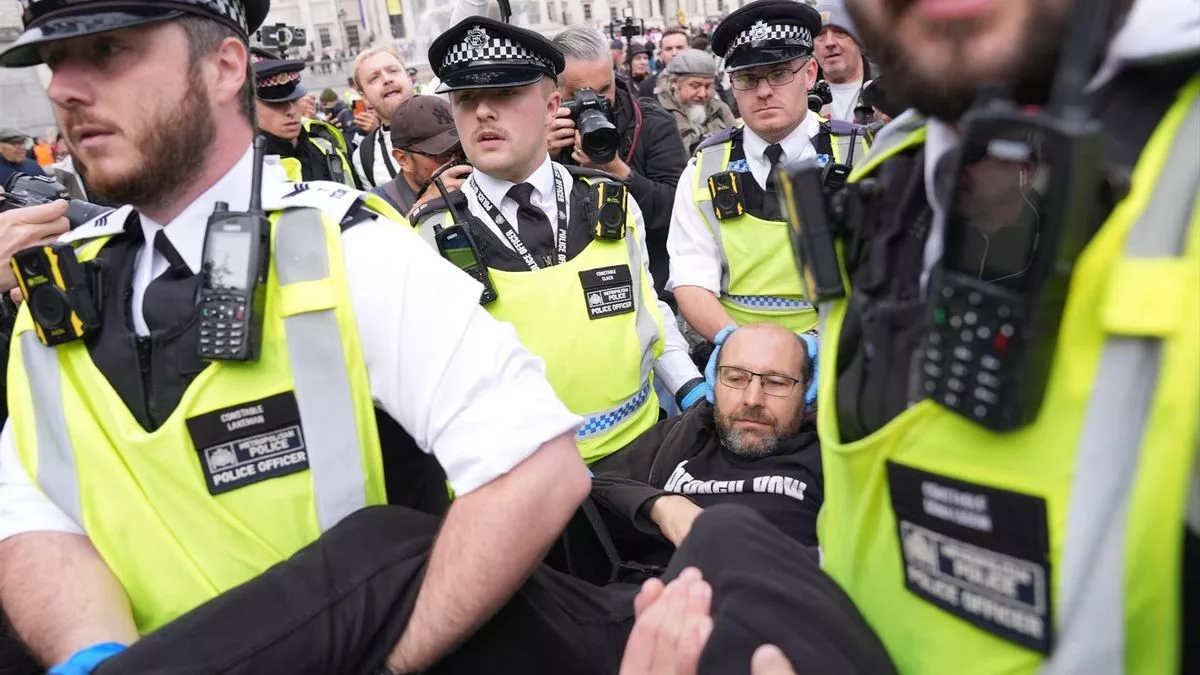 Protesta propalestina en Londres este sábado 4 de octubre