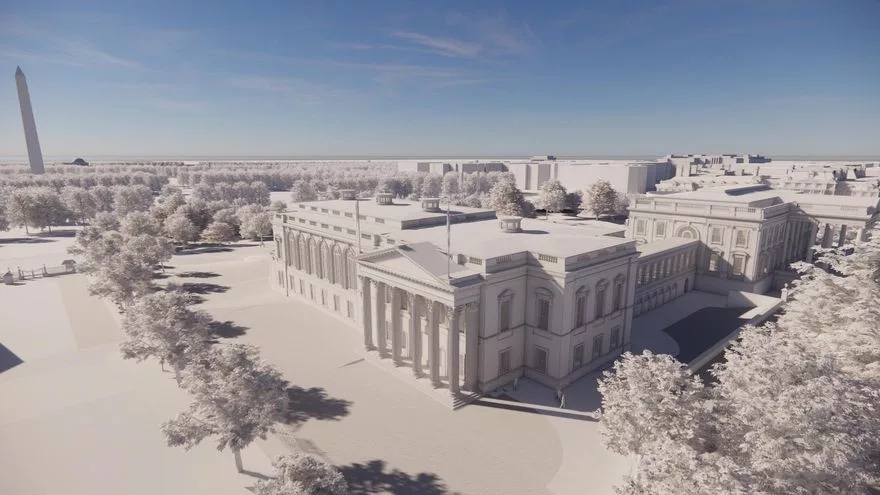 Proyecto de la nueva Casa Blanca con el salón de Trump de 250 millones