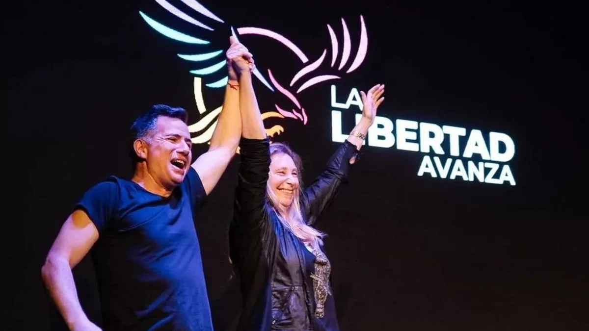 Karina Milei y el diputado nacional Gabriel Bornoroni, referente de La Libertad Avanza en Córdoba.