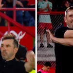 Coudet en el penal a Huracán: de reclamar offside a resignarse a full de expresividad