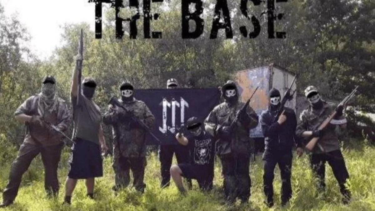 Miembros del grupo neonazi 'The Base' en un encuentro de la organización difundido en sus redes sociales.