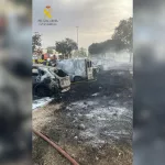 Detenidas dos personas por provocar el incendio que calcinó once coches en un centro comercial de Madrid
