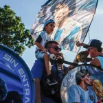 El banderazo argentino en Kansas antes del debut en el Mundial