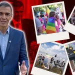La esperpéntica felicitación de Sánchez por el 12-O: banderas de Palestina, feministas y LGTBI, pero ni una de España