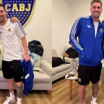 Las fotos de Tapia con Messi y De Paul, en medio de la frase fuerte del volante